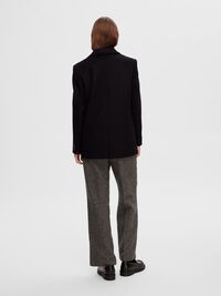 CLASSIQUE EN LAINE MÉLANGÉE BLAZER, Black, highres