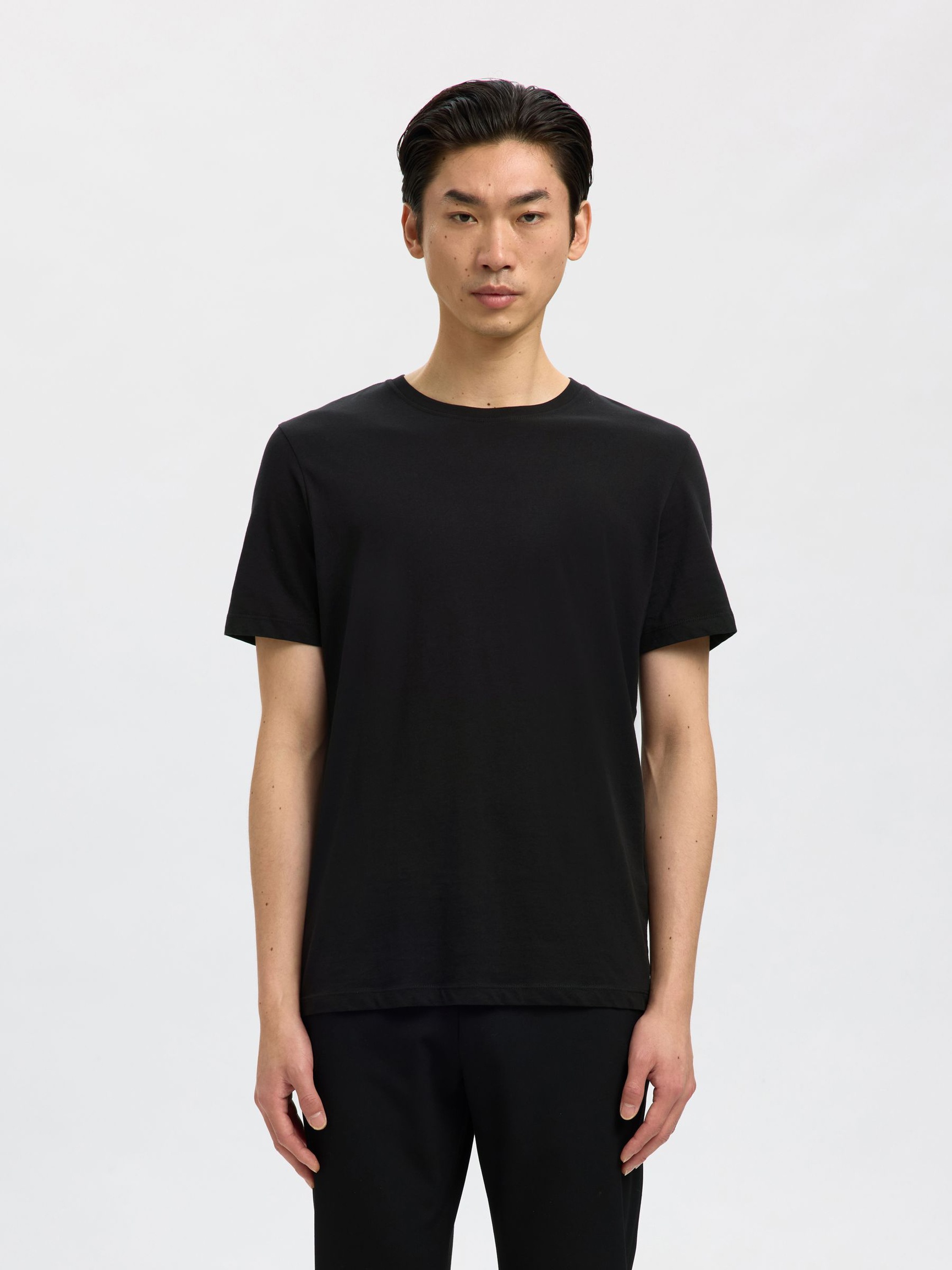 3-PACK COTTON T-SHIRT, Black, highres