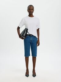 LINEN BLEND T-SHIRT, Bright White, highres