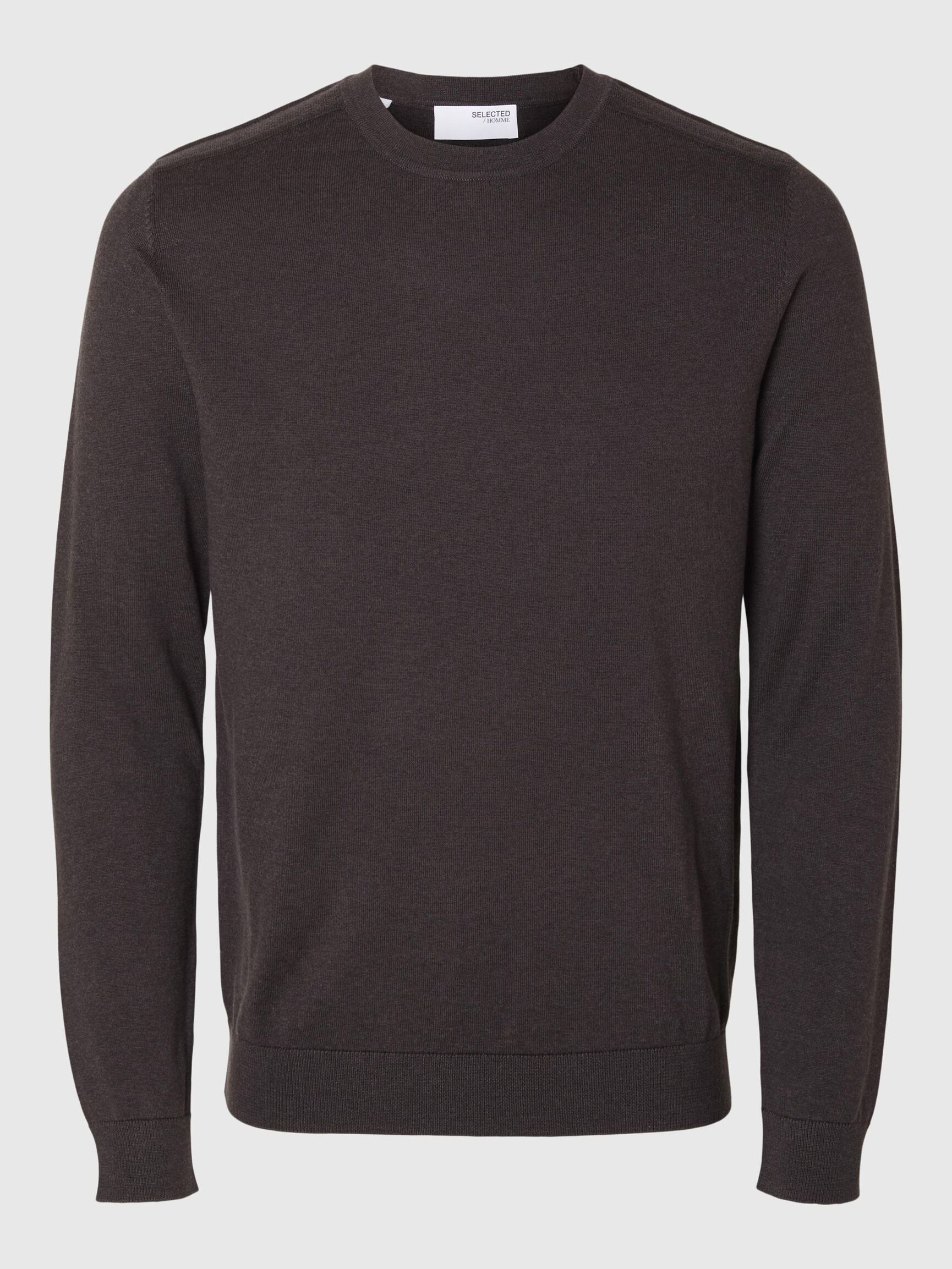 LONG-SLEEVED KNITTED JUMPER, Chocolate Torte, highres