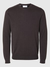 LONG-SLEEVED KNITTED JUMPER, Chocolate Torte, highres