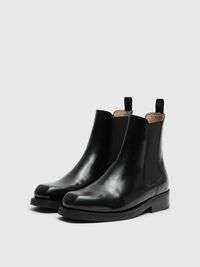 LEATHER CHELSEA BOOTS, Black, highres
