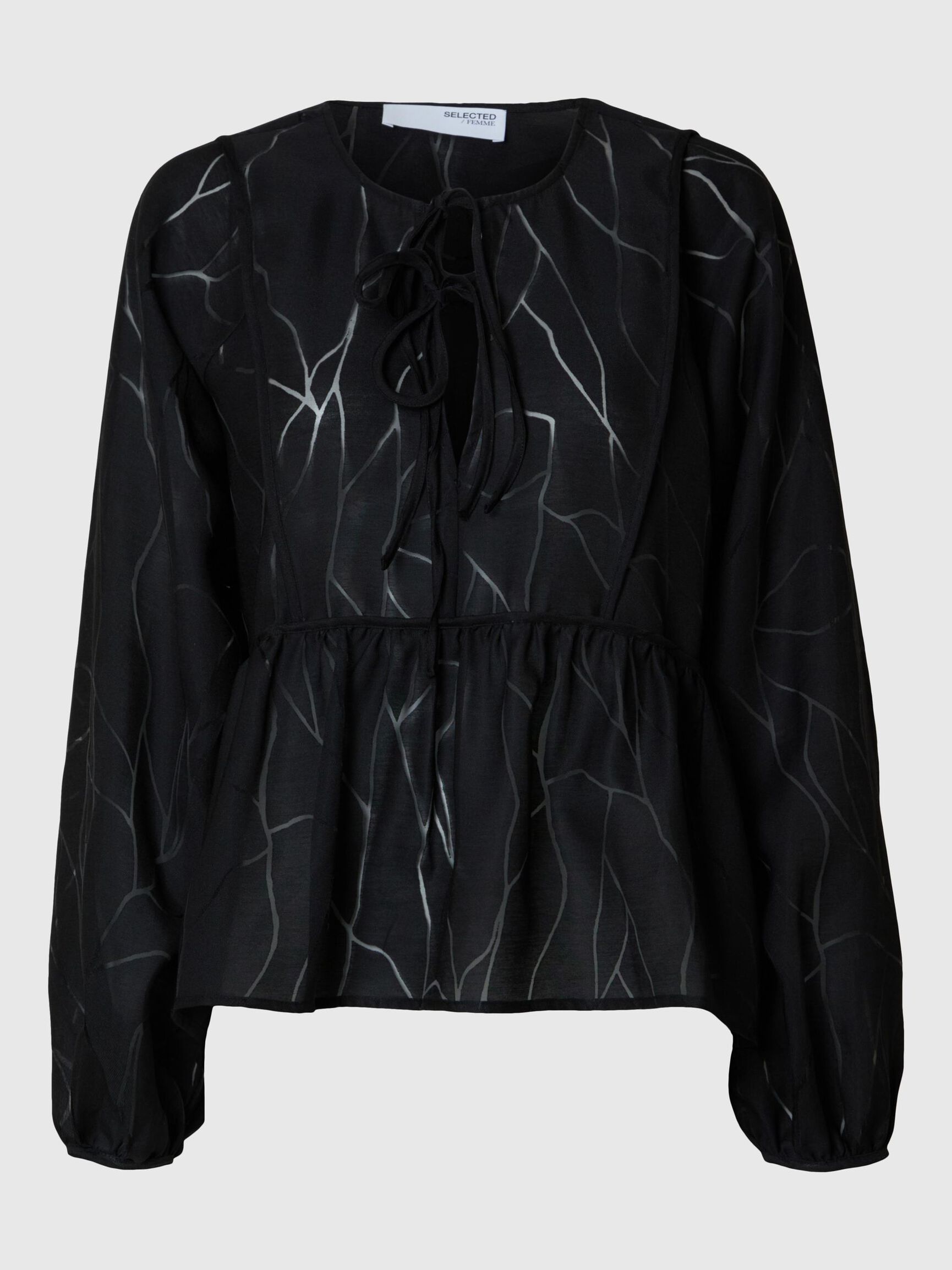 KNYTNING FRAM LÅNGÄRMAD BLUS, Black, highres