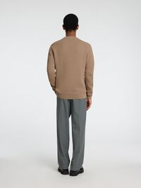 RONDE HALS SWEATER, Greige, highres