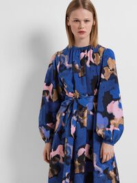 PRINTED MINI DRESS, Dark Sapphire, highres