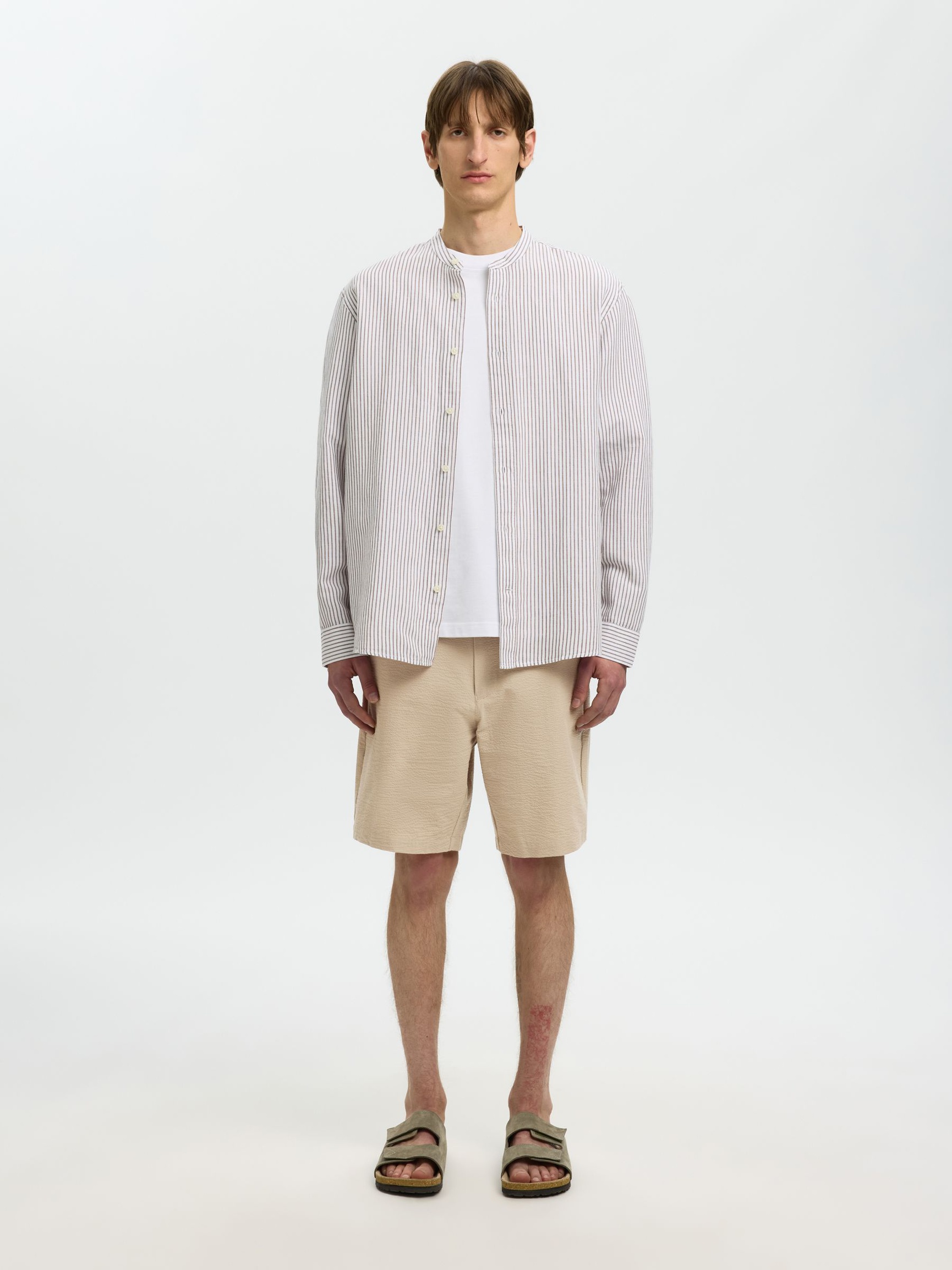 TEJIDO MIL RAYAS SHORTS, Pure Cashmere, highres