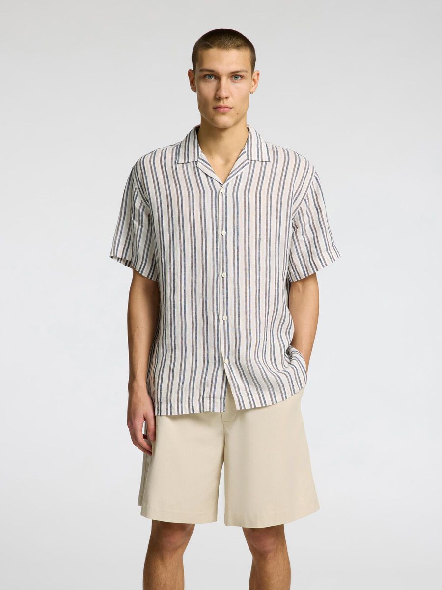 Selected 100% LINEN SHORT SLEEVED SHIRT, Bright White, highres - 16096908_BrightWhite_1165917_003.jpg