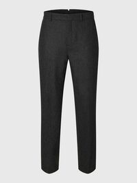 WOOL BLEND SUIT TROUSERS, Dark Grey, highres