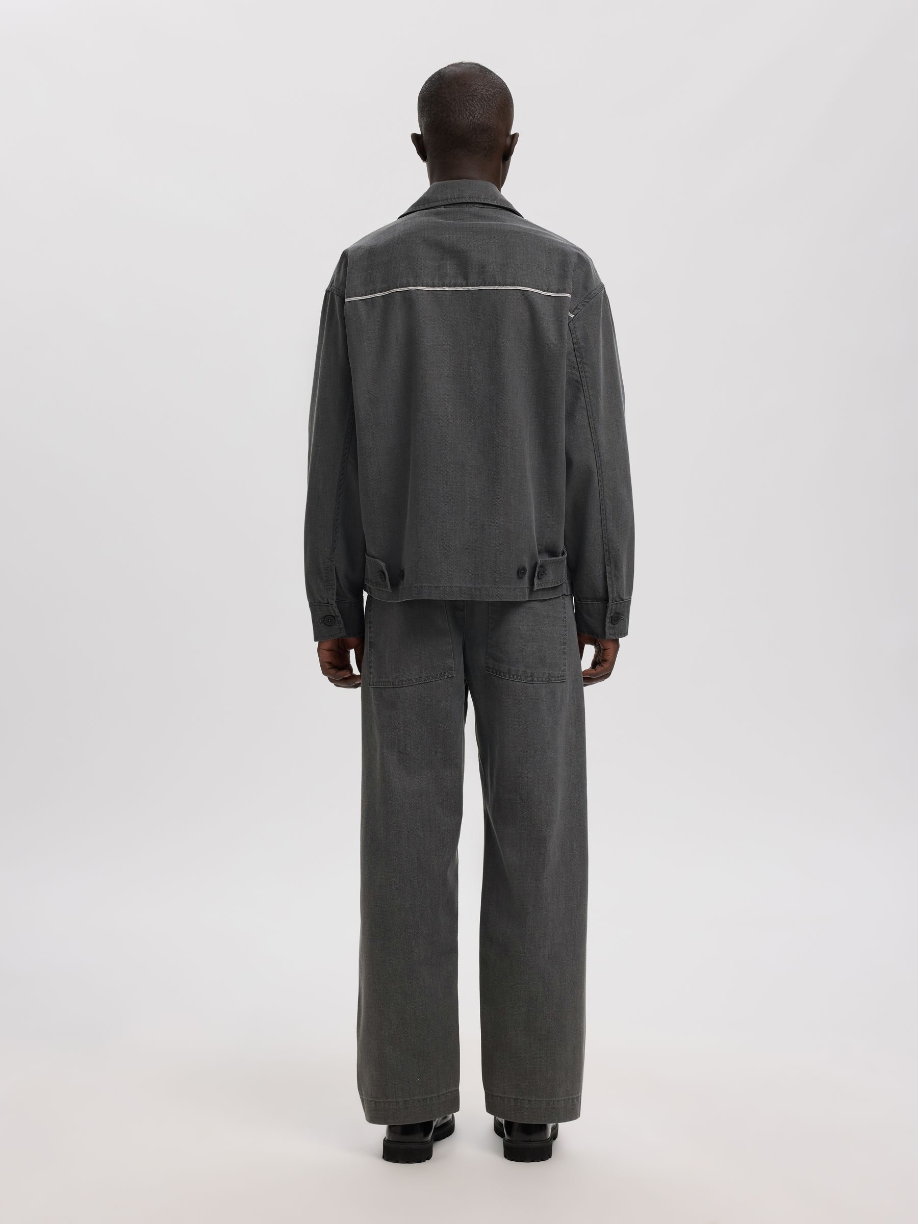 SELVEDGE DENIM JACKET, Light Grey Denim, highres