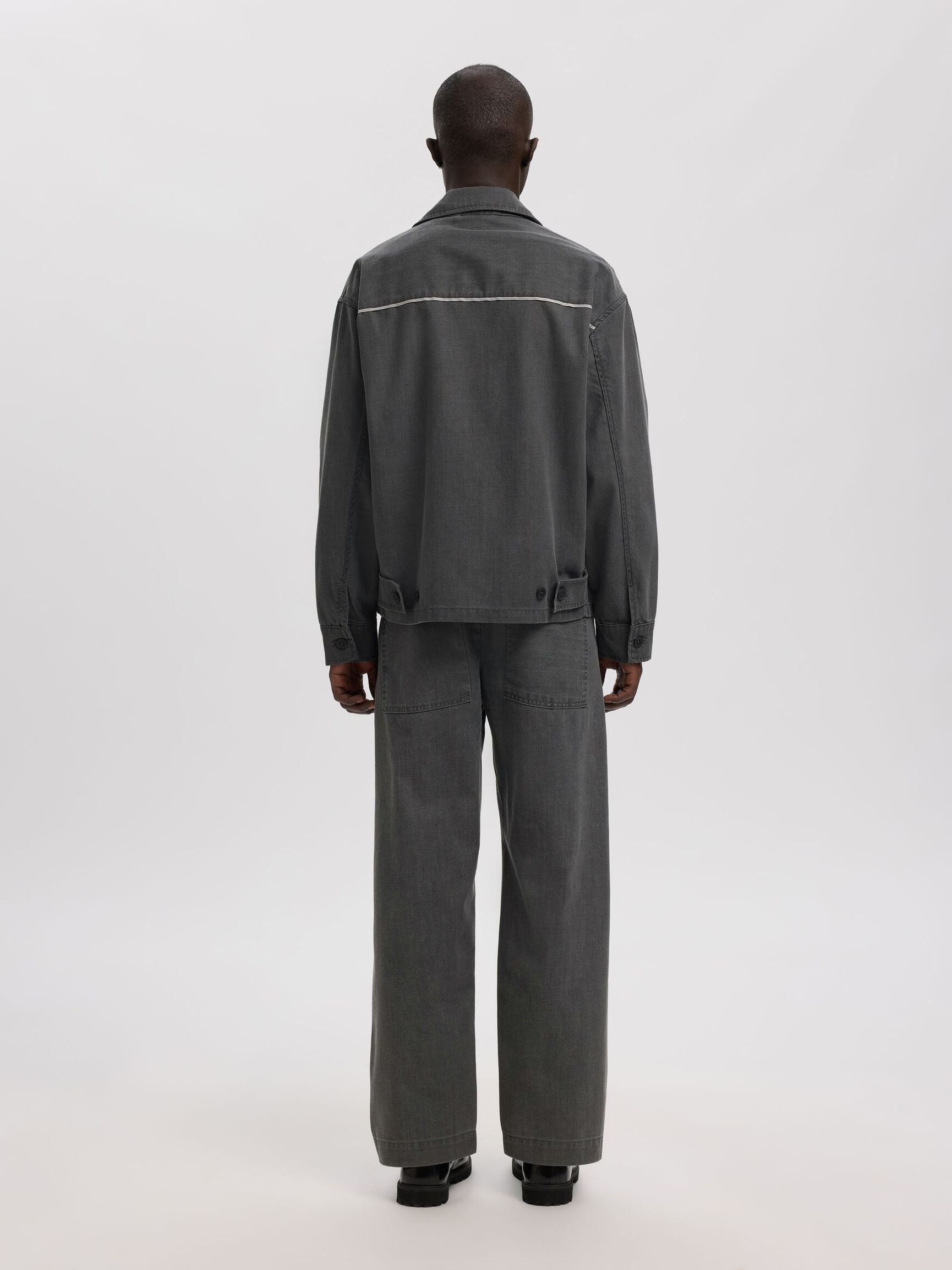 SELVEDGE DENIM JACKET, Light Grey Denim, highres