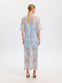 LACE CROPPED TOP, Cashmere Blue, highres