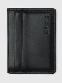 100% LEATHER CARD HOLDER, Black, highres