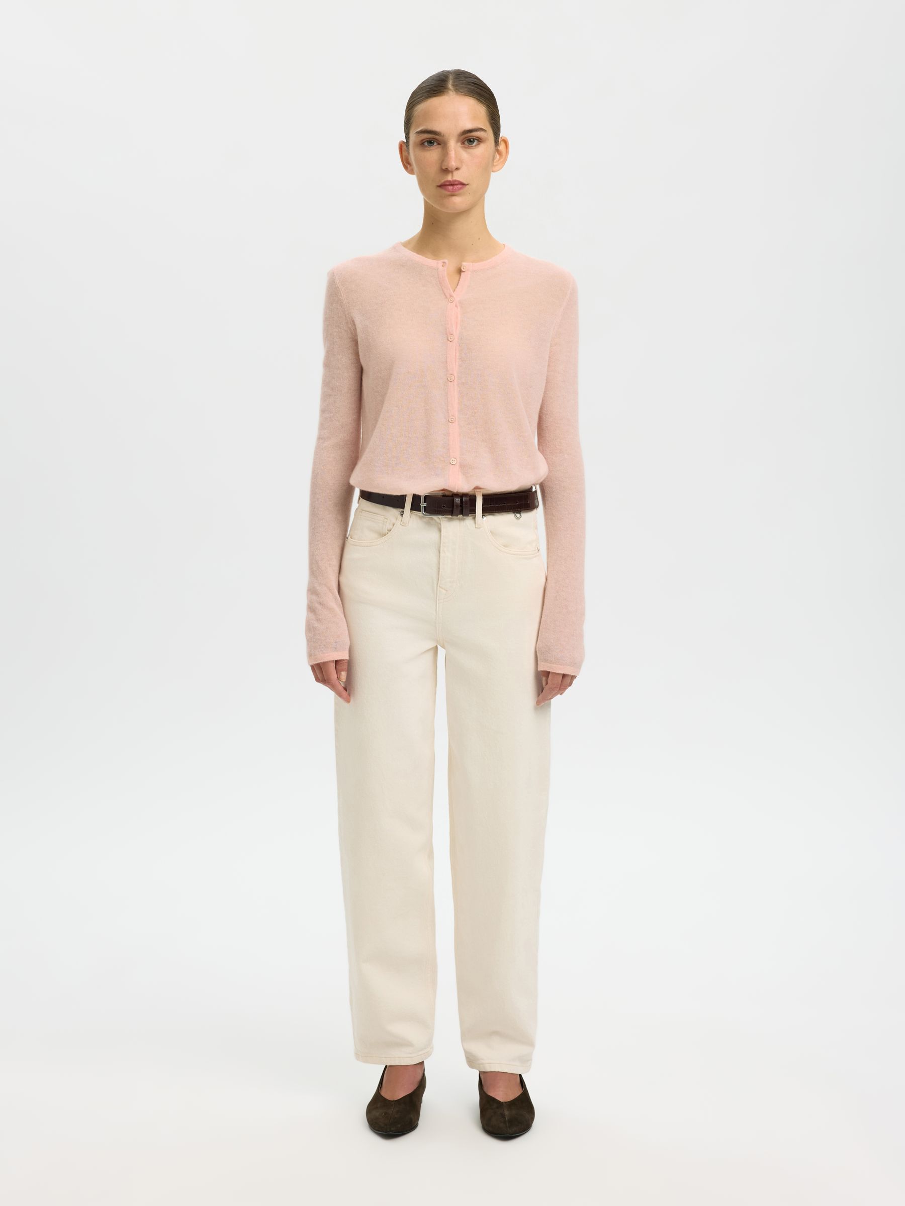 LONG SLEEVED CARDIGAN, Pale Dogwood, highres