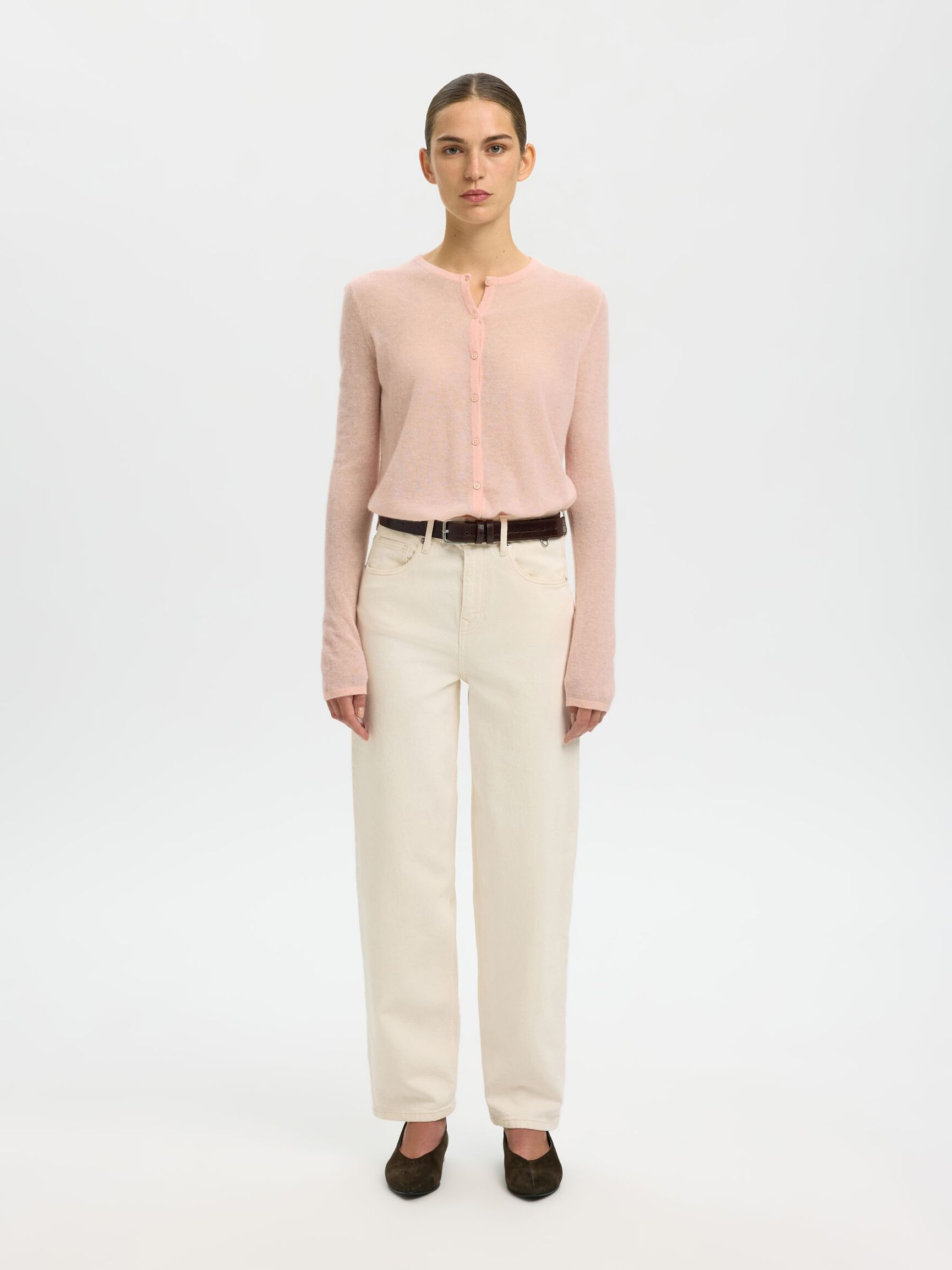 LONG SLEEVED CARDIGAN, Pale Dogwood, highres