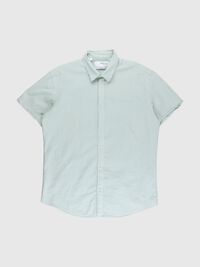 ORGANIC COTTON SEERSUCKER SHIRT, Tea, highres