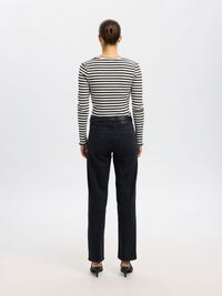STRIPED LONG-SLEEVED T-SHIRT, Black, highres