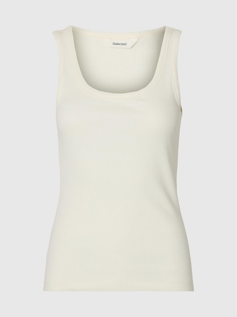Selected RIPPMUSTER BAUMWOLL TANKTOP, Snow White, highres - 16096507_SnowWhite_001.jpg