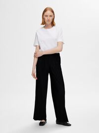HIGH WAISTED PLISSE TROUSERS, Black, highres