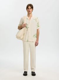 REGULAR FIT SHORT SLEEVED SHIRT, Egret, highres
