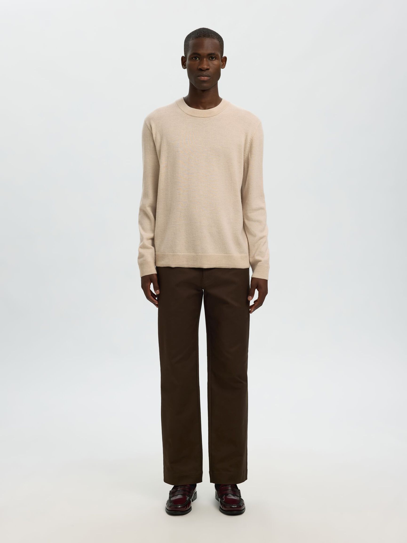 100% MERINO WOOL PULLOVER, Oatmeal, highres