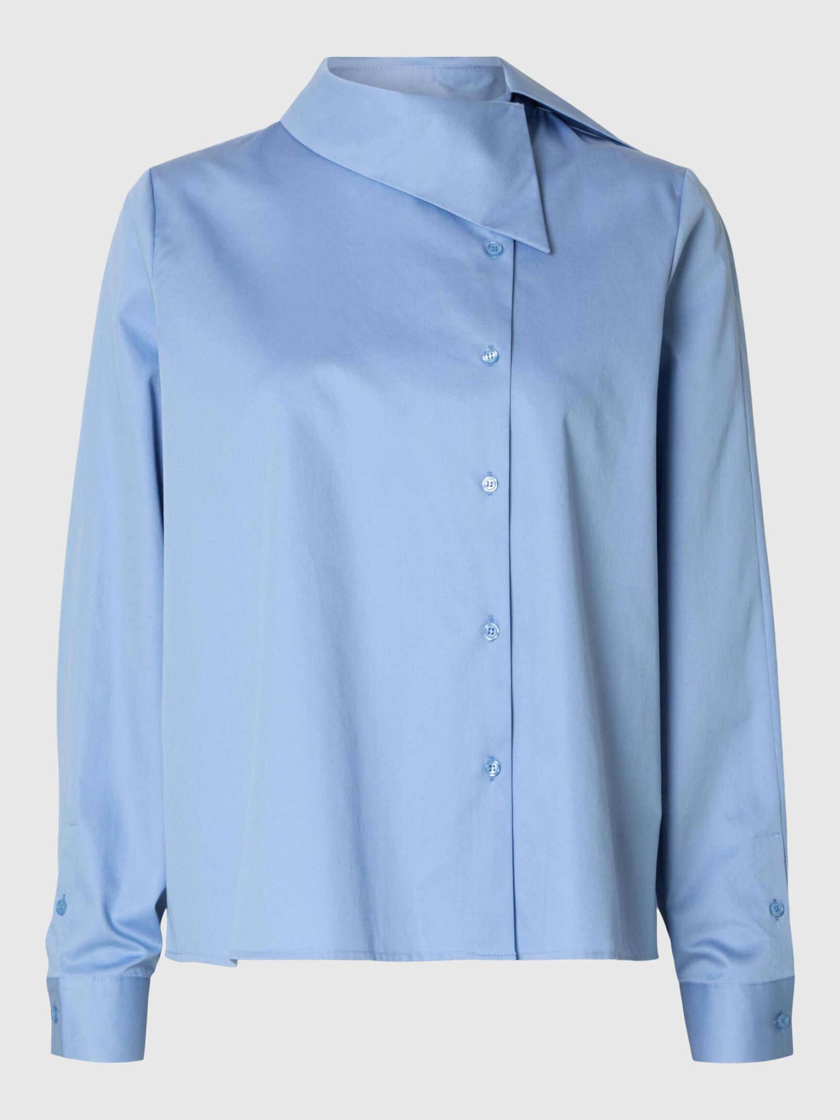ASYMMETRIC COLLAR SHIRT, Endless Sky, highres