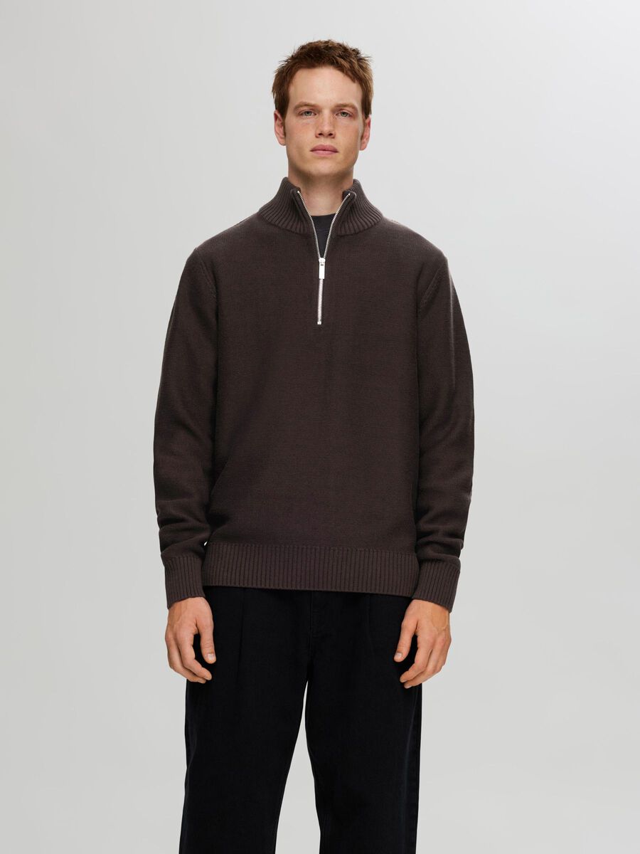 Selected HALF-ZIP PULLOVER, Chocolate Torte, highres - 16092550_ChocolateTorte_003.jpg