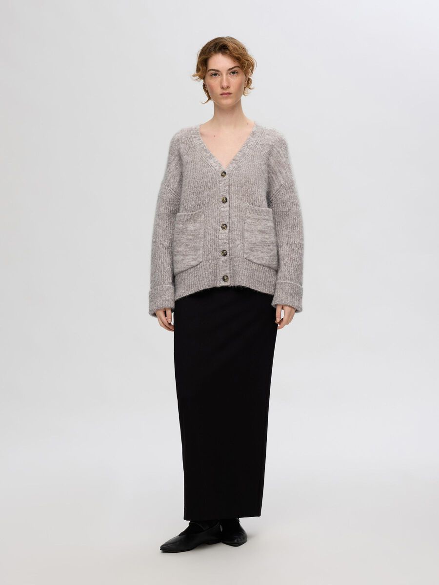Selected OVERSIZED WOOL BLEND CARDIGAN, Steel Gray, highres - 16094703_SteelGray_1133748_005.jpg