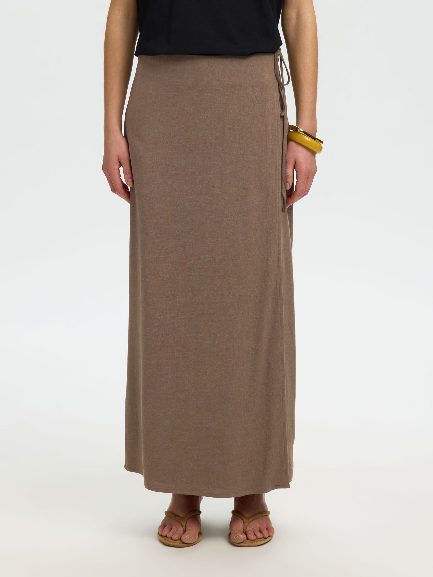 WRAP MAXI SKIRT, Chocolate Chip, highres