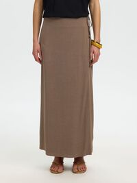 WRAP MAXI SKIRT, Chocolate Chip, highres