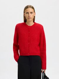 WOOL BLEND CARDIGAN, Equestrian Red, highres