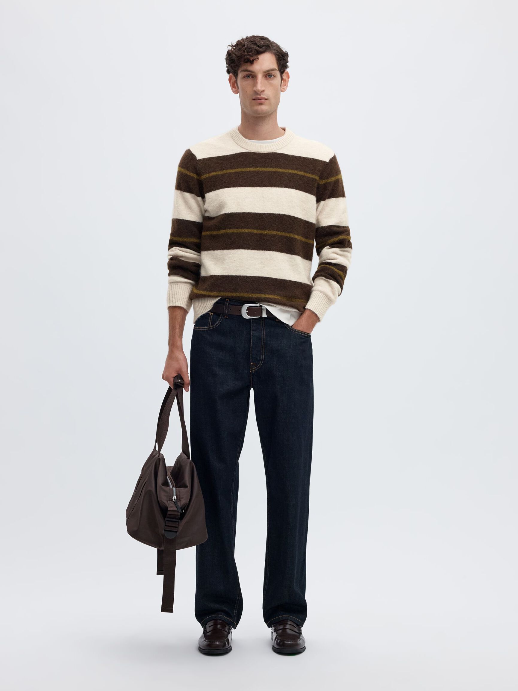 LONG-SLEEVED PULLOVER, Oatmeal, highres