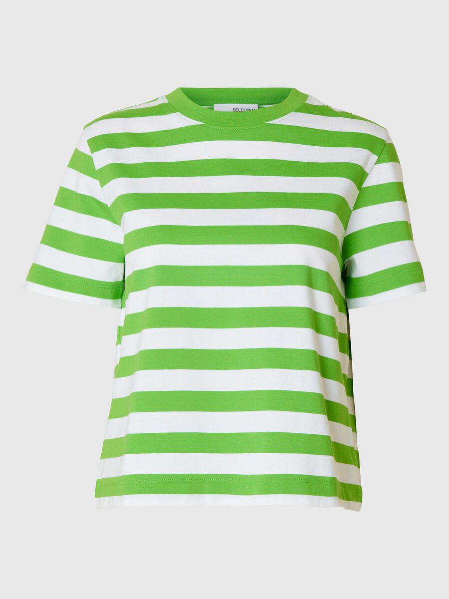 Selected GESTREIFTES BOXY FIT T-SHIRT, Classic Green, highres - 16087918_ClassicGreen_987691_001.jpg
