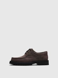 SUEDE BOAT SHOES, Dark Grey, highres