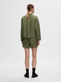 LINEN SHIRT, Olivine, highres