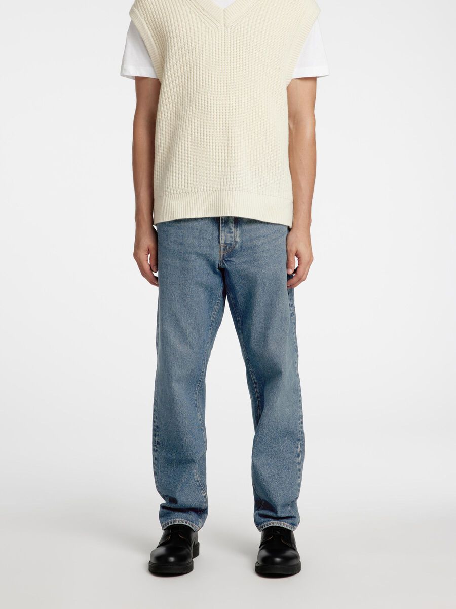 Selected HELLBLAUE REGULAR TAPERED FIT JEANS, Blue Denim, highres - 16094387_BlueDenim_003.jpg