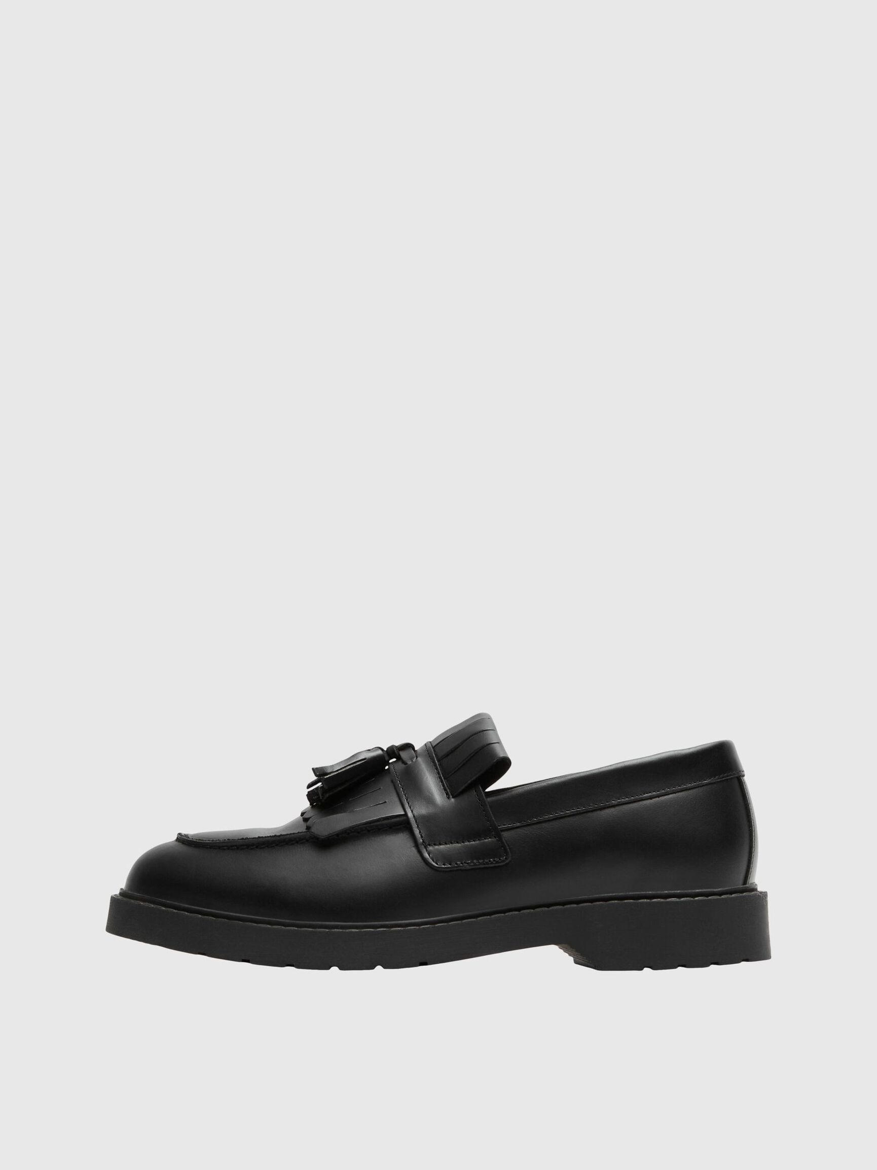 LEDER KILTIE HALBSCHUHE, Black, highres