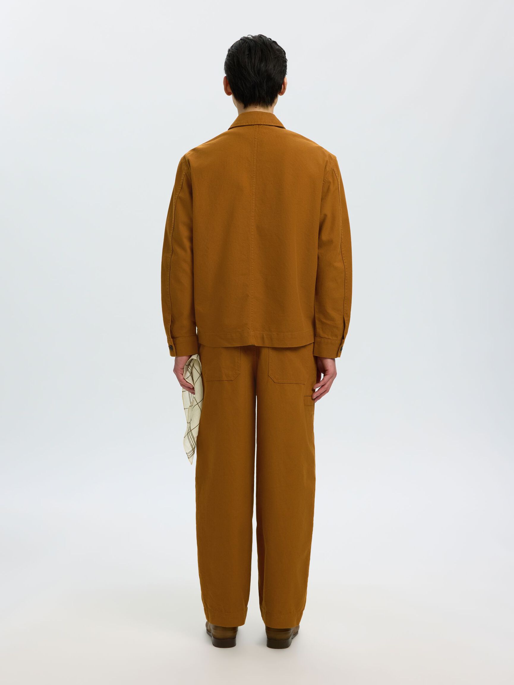 LINEN BLEND BARREL FIT TROUSERS, Monks Robe, highres