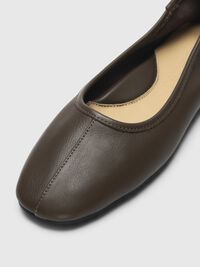 LEATHER BALLET FLATS, Chocolate Chip, highres