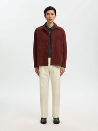 100% SUEDE OVERSHIRT, Cherry Mahogany, highres