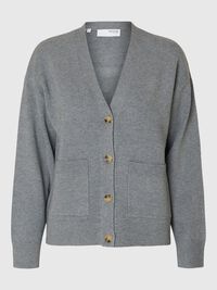 VISCOSEMIX GEBREID VEST, Medium Grey Melange, highres