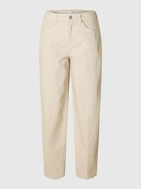 MID WAIST JEANS MED BARREL-FIT, Egret, highres