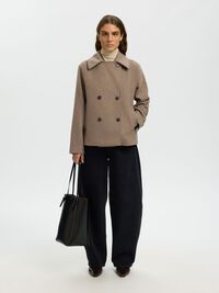 WOOL BLEND DOUBLE-BREASTED JACKET, Fallen Rock, highres