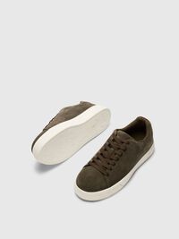 SUEDE TRAINERS, Olive Night, highres