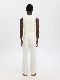 GEPLOOIDE LOOSE-FIT BROEK, Cloud Dancer, highres