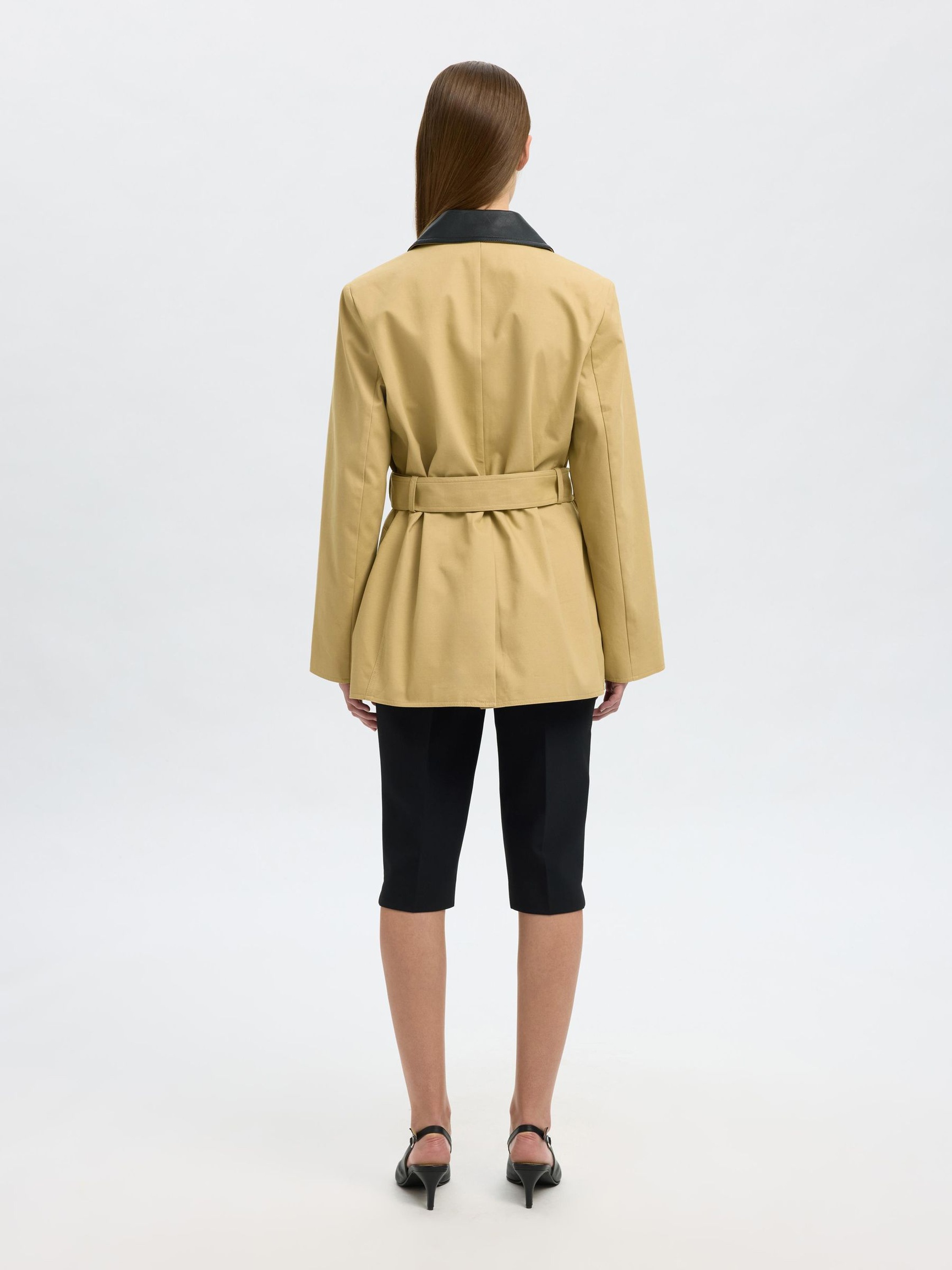 BELTED COTTON TRENCHCOAT, Travertine, highres