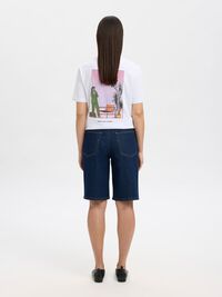 COTTON PRINTED T-SHIRT, Bright White, highres