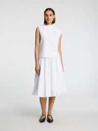 PLISSÉE TOP SANS MANCHES, Bright White, highres