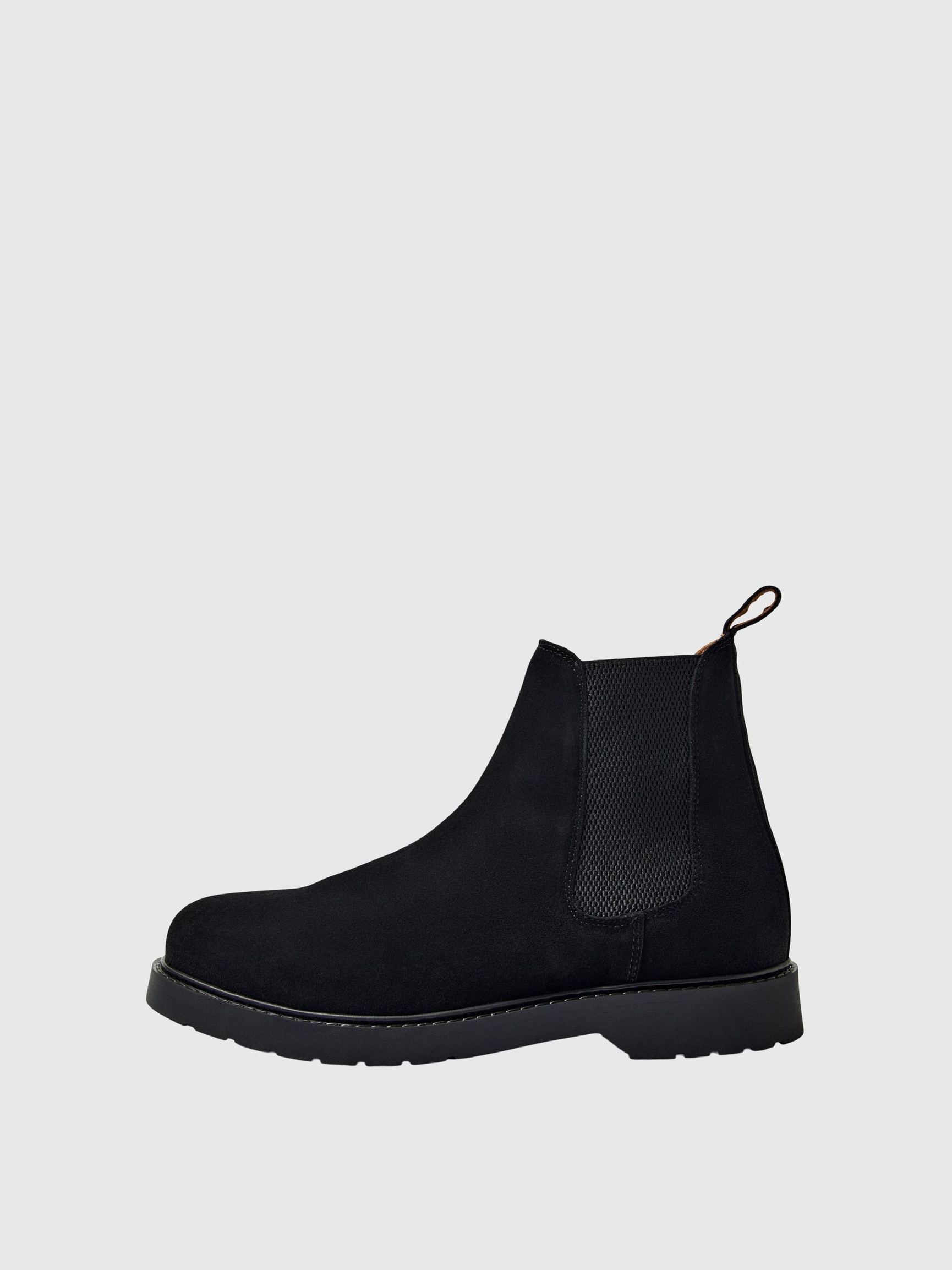 SUEDE CHELSEA BOOTS, Black, highres