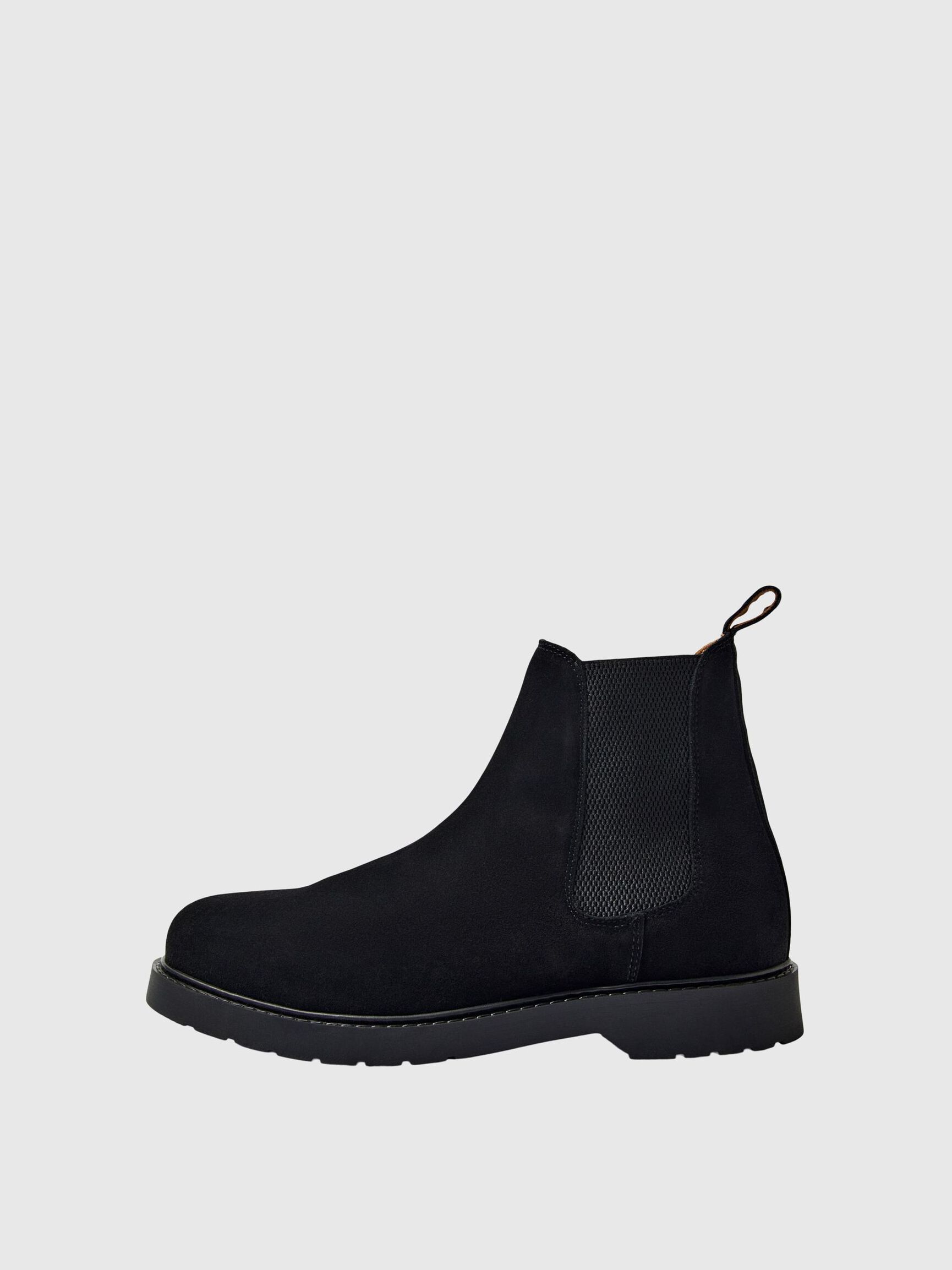 WILDLEDER CHELSEA BOOTS, Black, highres