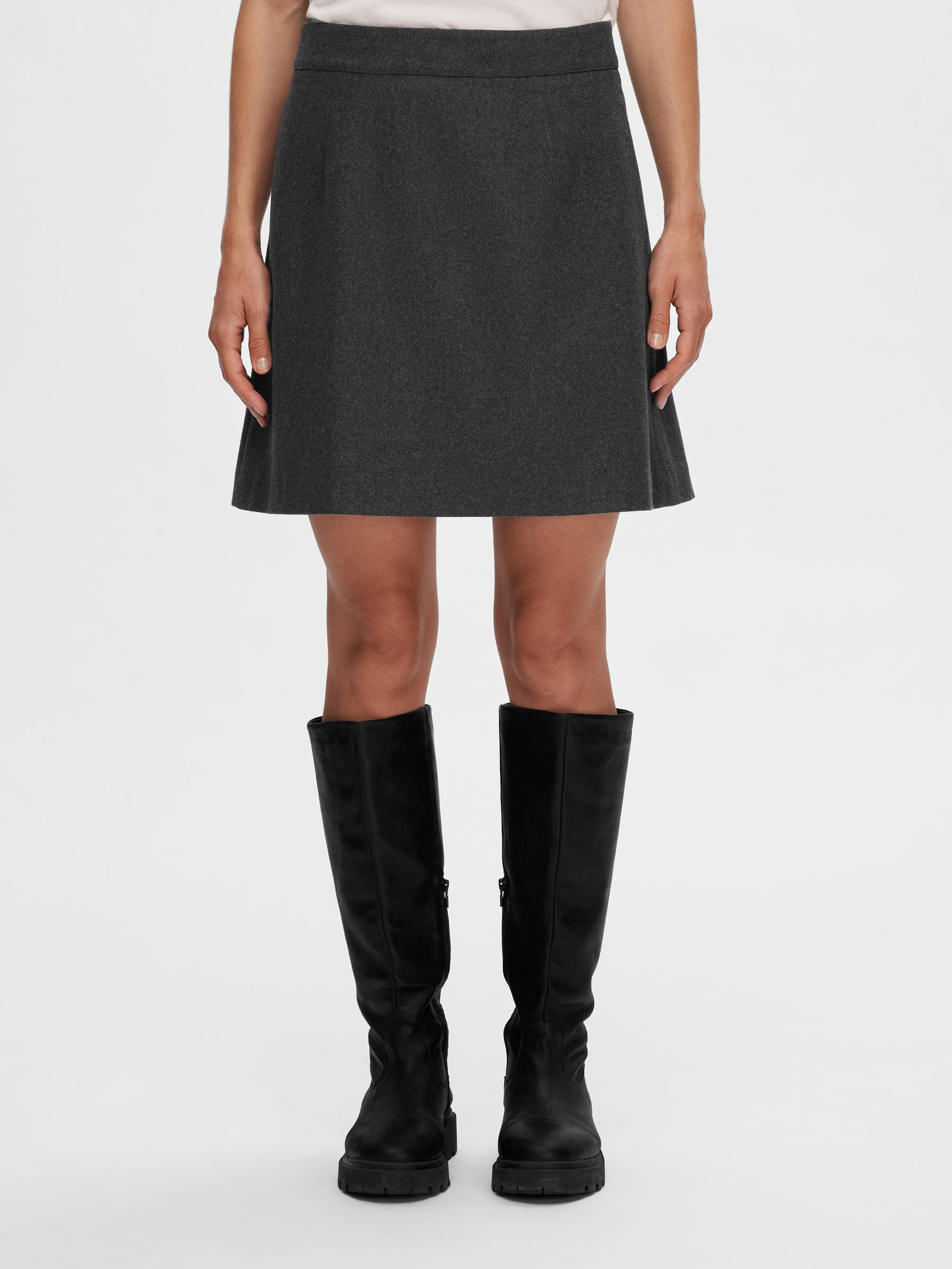 SKRÆDDERSYET ULDBLANDING MININEDERDEL, Dark Grey Melange, highres